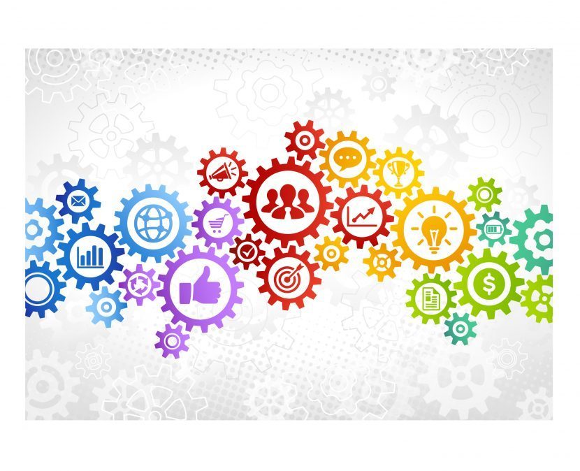 Colorful Gears Business Concept