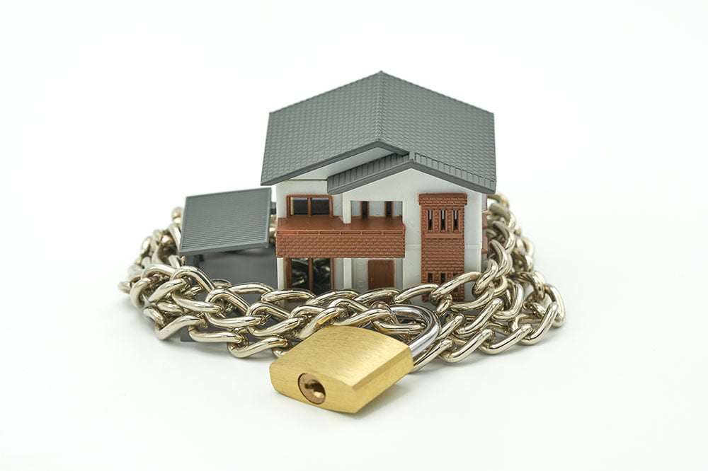 Home in a padlock