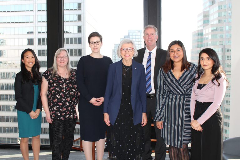 The Right Honourable Beverley McLachlin with the 2020 Celebrating the Women of WeirFoulds Award recipients
