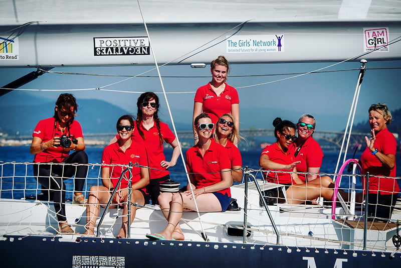 Maiden crew on the boat