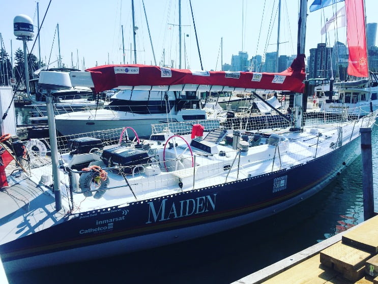 The Maiden sailboat at the doc