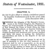 The Statute of Westminster